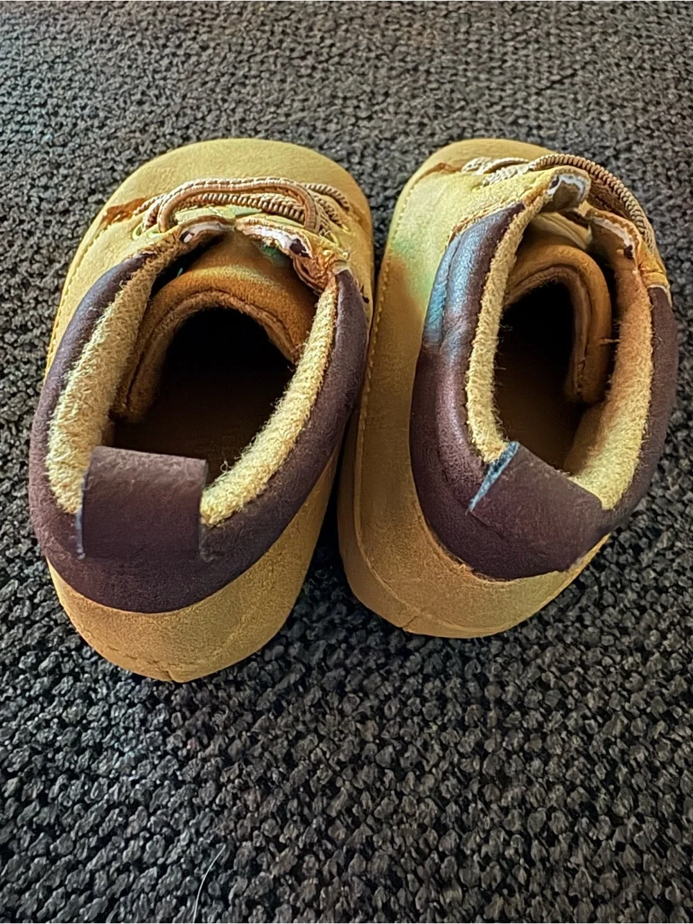 Baby “work boots” mustard shoes